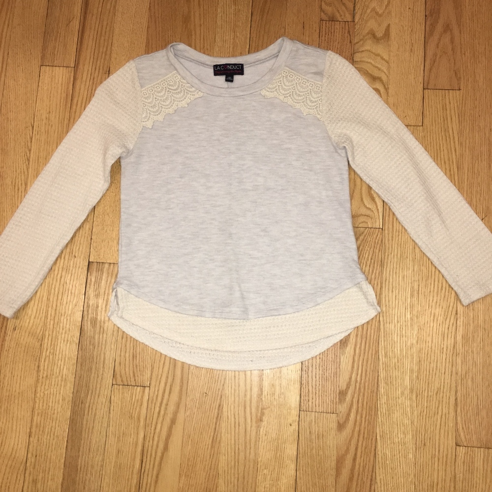 LA Conduct, girls, lace, 3/4 shirt.